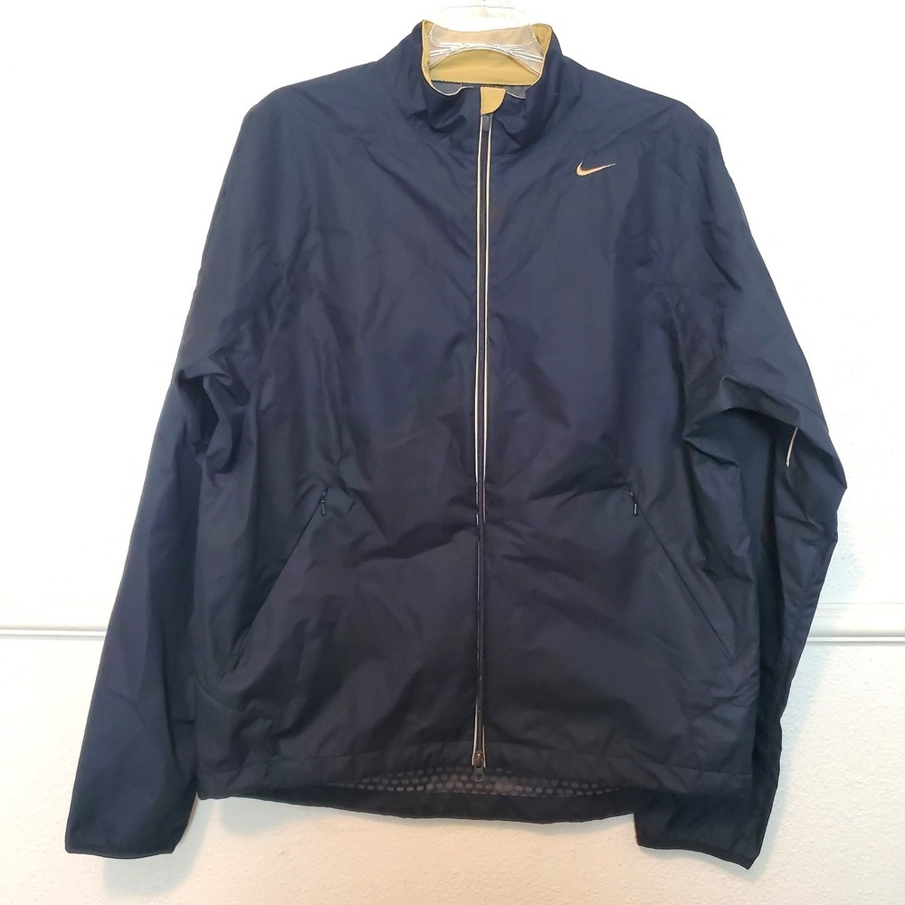 Vintage Nike Y2K Jacket Full Zip Black and Gold Nike Sphere React Size M